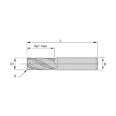 Solid Carbide End Mills •  Roughers • Series 4U70 • Radius • Metric - Big-tools Industrial Supply Tools for Metal Cutting